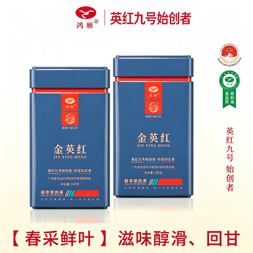 鸿雁明前茶英红九号一级广东特产