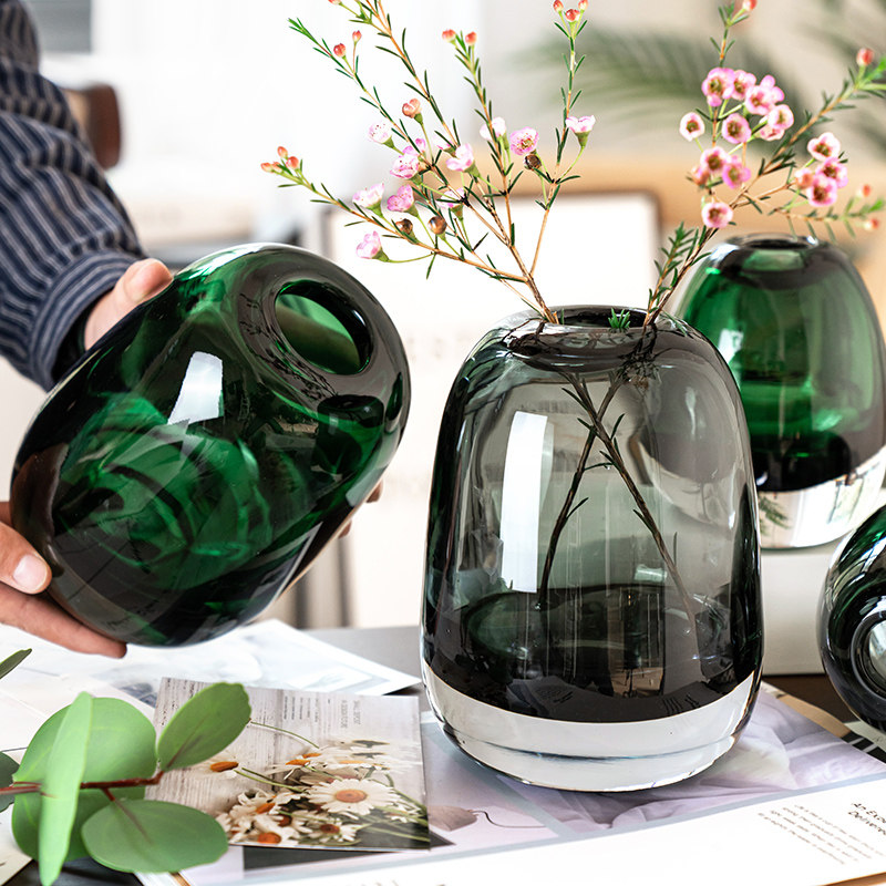 高级感轻奢北欧简约玻璃花瓶水养插花鲜花网红琉璃花瓶软装饰摆件,鲜花速递/花卉仿真/绿植园艺,花瓶,淘宝优惠券,粉丝福利购,淘宝优惠卷