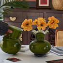 中古花瓶摆件法式 高级感琉璃芬顿花器客厅创意玻璃水养插花装 饰品