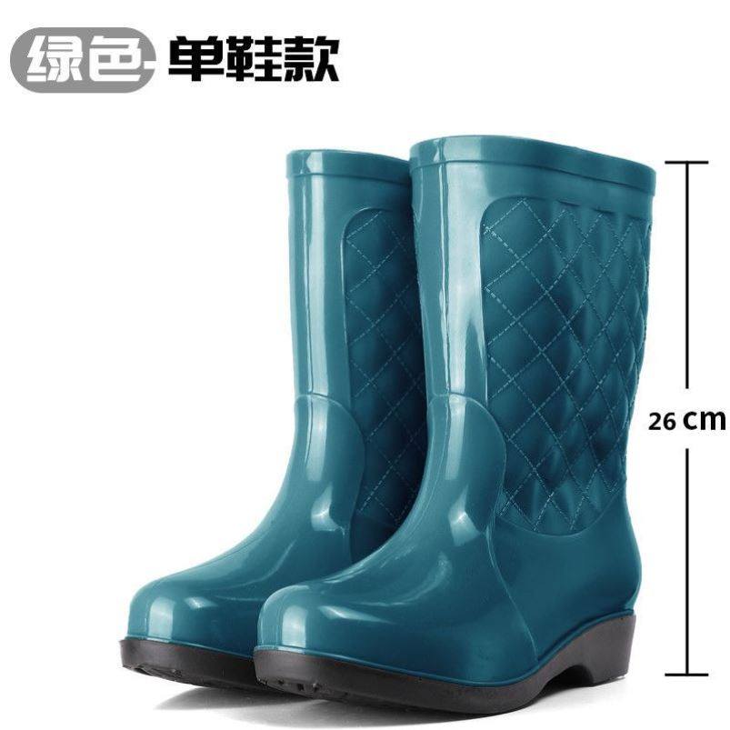 时尚雨鞋女士中筒保暖秋冬雨靴防滑女式水鞋高筒胶鞋加绒水靴成人