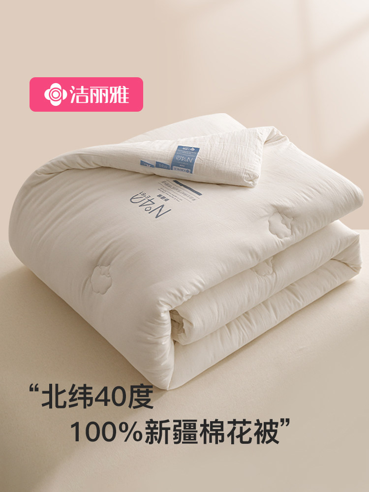 官方旗舰店洁丽雅纯棉新疆棉花被被子全棉加厚棉絮被芯冬被秋冬被