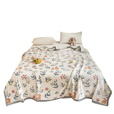 洁丽雅牛奶绒毛毯午睡办公室空调毯盖毯珊瑚绒沙发毯子床上用夏季