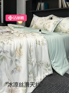 洁丽雅A类夏被凉感天丝夏季 空调被夏凉被四件套单人可机洗薄被子