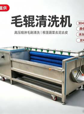 商用全自动毛棍清洗机土豆洗泥机清洗根茎类果蔬材海鲜贝类