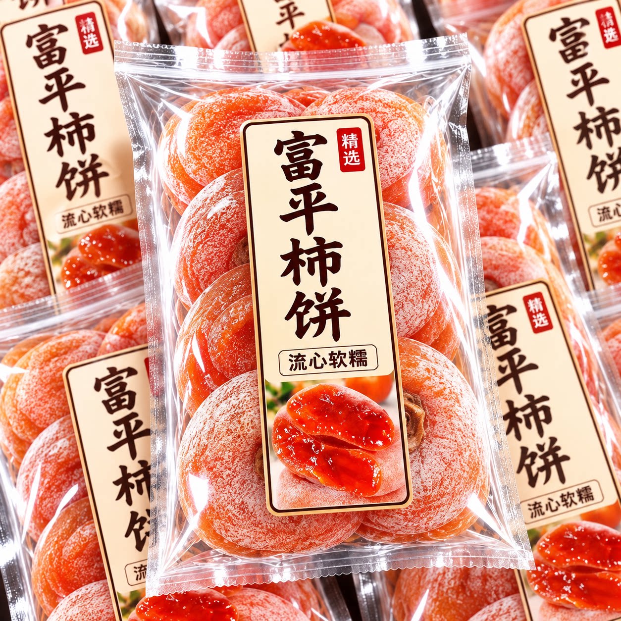 2026年新货正宗富平柿饼官方旗舰店陕西流心柿子吊柿圆饼独立包装