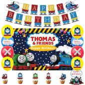 Thomas托马斯小火车主题生日派对装 饰背景布卡通海报横幅气球拉旗