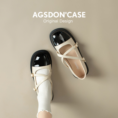 古古小皮鞋单鞋复古浅口透气