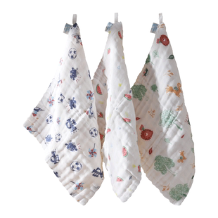 宝宝口水巾新生婴儿毛巾纯棉超柔软洗澡洗脸毛巾小方巾幼儿拍嗝巾