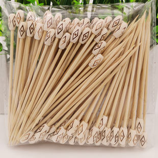 整箱12cm平头腰鼓一次性水果签竹签花式创意装饰签花螺长牙签果盘