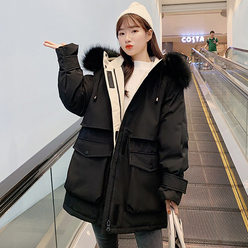 羽绒棉衣女中长款派克棉服韩版宽松加厚冬装棉袄ins港风学生外套