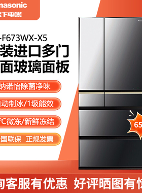 Panasonic松下NR-F673WX-X5/F658WX-X5日本原装进口多门镜面制冰