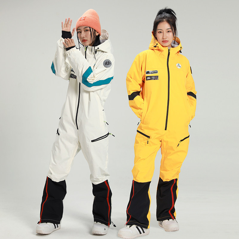 新款滑雪服女韩国单双板防风防水保暖户外连体滑雪衣裤女情侣套装