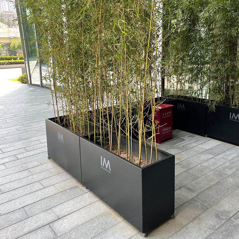 带轮滑可移动户外铁艺花箱组合创意饭厅不锈钢隔断花盆架花架定制