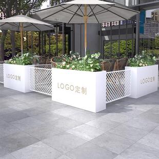 定制户外铁艺镀锌板市政花箱饭厅外摆隔断围栏花槽广场种植箱组合