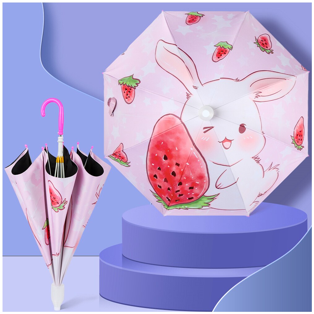 儿童雨伞女孩小兔子加固加厚结实抗风公主风小学生全自动长柄上j