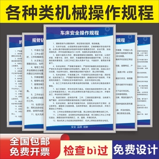 设备操作规程规章制度牌车间安全生产管理车床锯床冲床钻床砂轮打磨机激光切割液压注塑机车间规章制度牌上墙