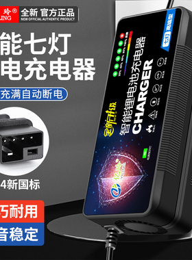 锂电池充电器48V专用自动断电58.8V3A电车29.4V2安九号新国标插头