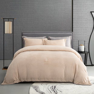 高端大气上档次牛奶绒四件套加厚珊瑚绒床单加绒被套家纺床上用品