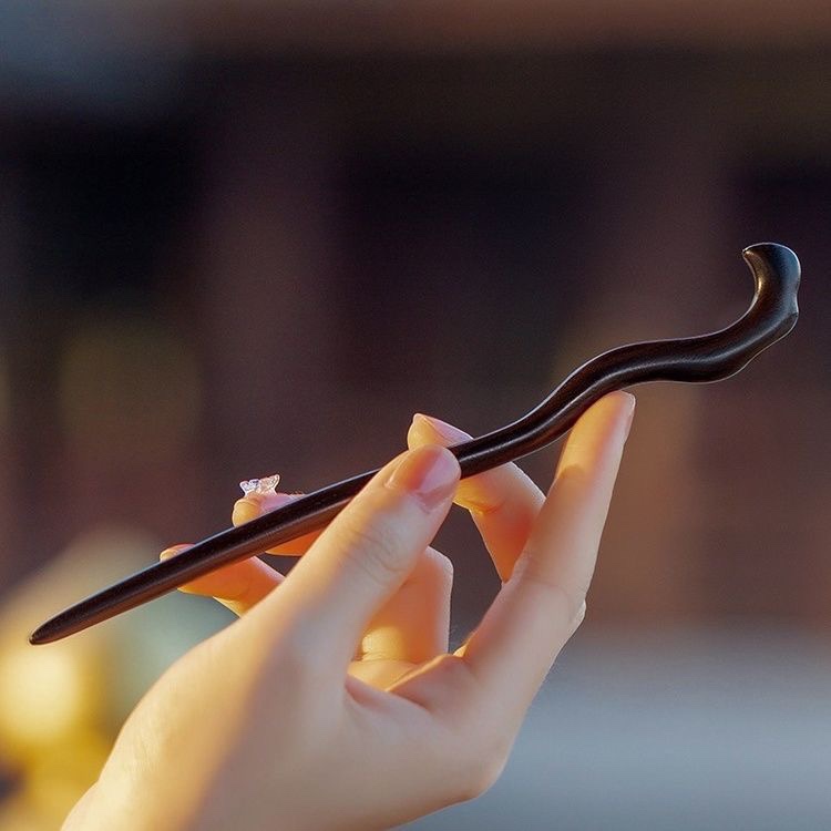 檀木发簪古风女高级感新中式木簪木质盘发黑发张发钗簪子简约现代