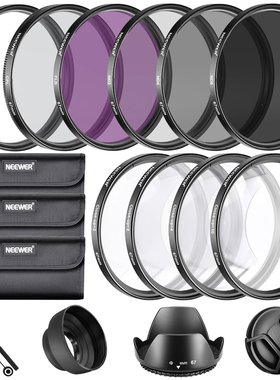 NEEWER纽尔镜头黑柔滤镜UV保护镜CPL偏振镜FLD荧光镜ND减光镜近摄镜微距49/52/55/58/62/67/72/77/82mm