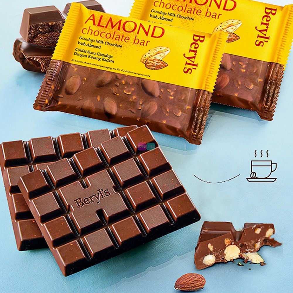 马来西亚原装进口零食倍乐思苦甜蔓越莓扁桃仁榛子牛奶巧克力排块