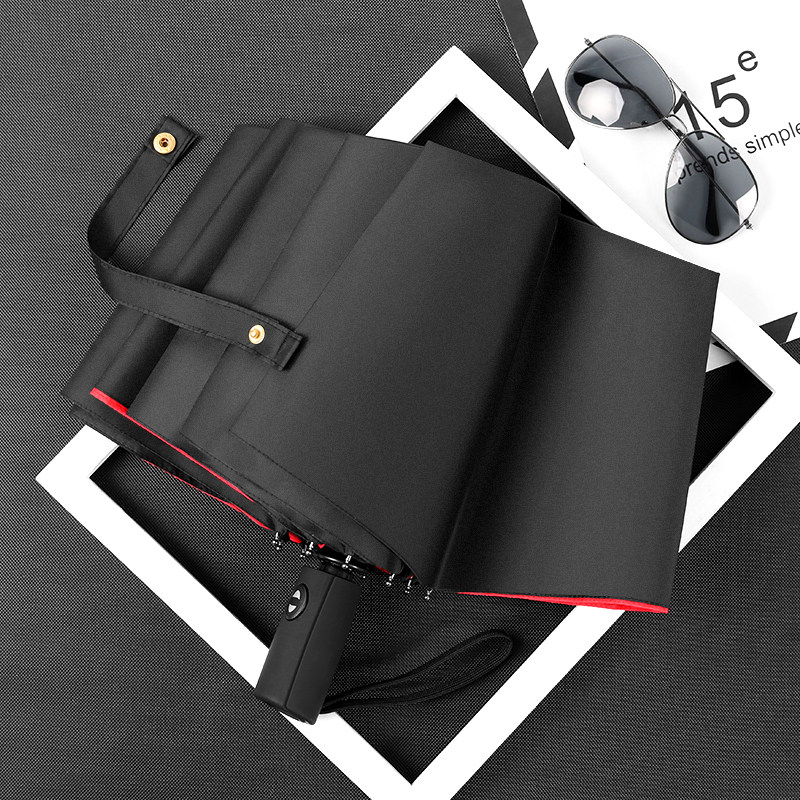 双层三折全自动折叠雨伞抗风男女加大加固加厚双人商务晴雨两用伞