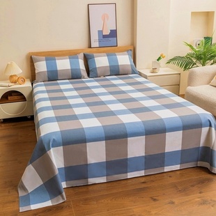 老上海老式老粗布床单纯棉100全棉加厚老牌国民一等品格子被单