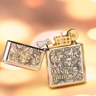 佐罗煤油打火机官方正品超薄三代财色双收男士个性复古砂轮铜防风