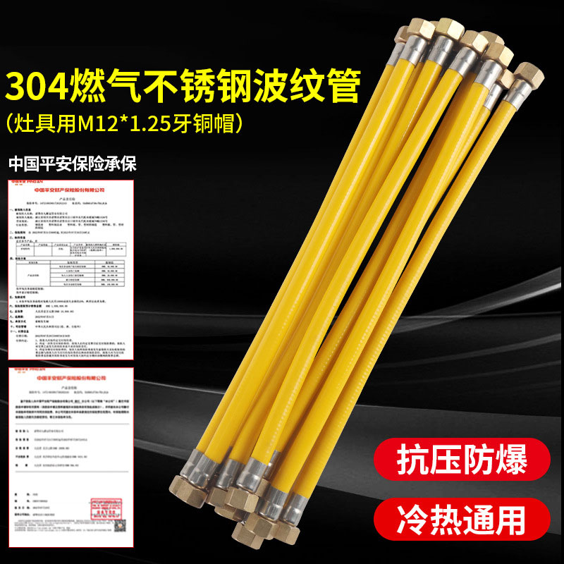 304不锈钢M12防爆燃气软管