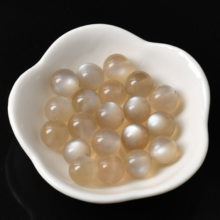 7A天然水晶奶茶月光石散珠diy串珠配珠手串项链水晶手串配饰单珠