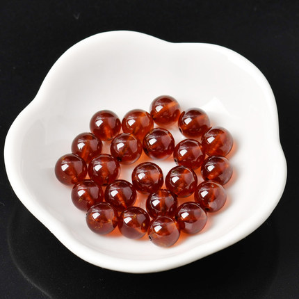 7A天然橙红石榴石手链散珠子diy配珠水晶串珠饰品配件手串配饰