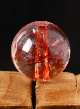 红色幽灵爆花水晶珠红胶花水晶散珠隔珠diy多宝手串串珠饰品配件