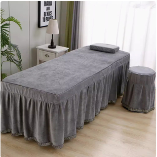 水晶绒美容单床罩枕套按摩理疗美体spa洗头足疗美甲采耳单件床罩