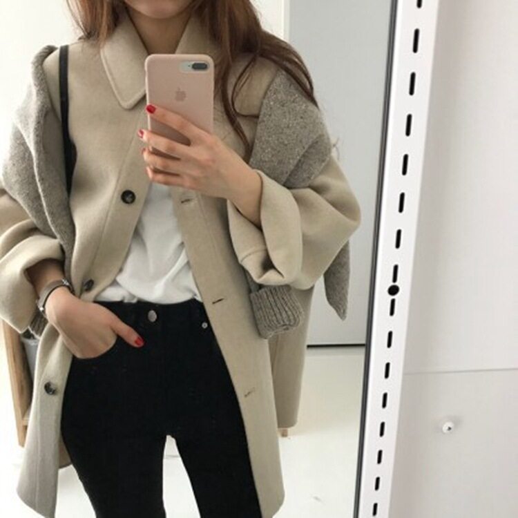 毛呢大衣新款小个子秋冬