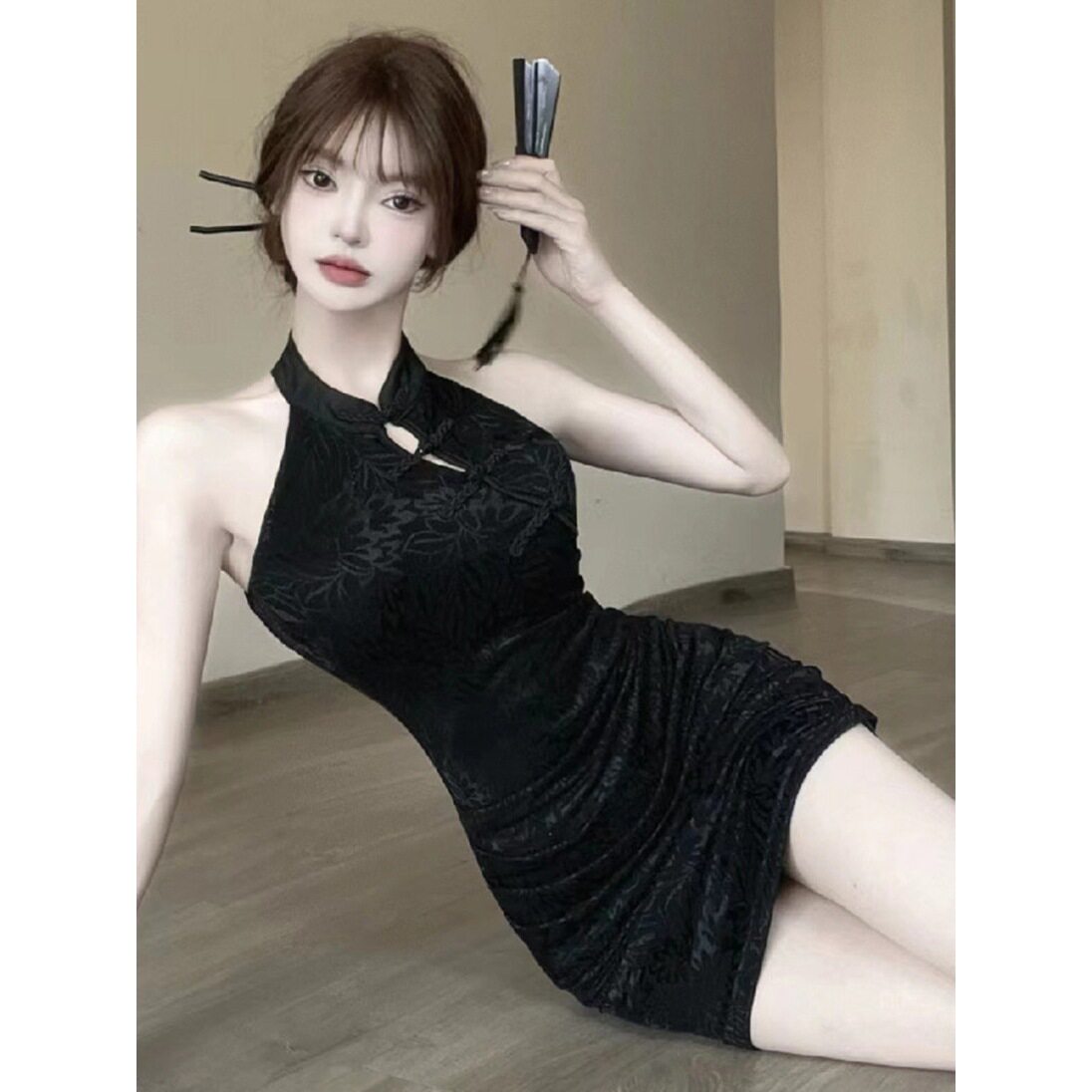 性感辣妹暗纹压花改良式
