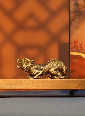 箐铜记全铜小貔貅铜摆件家居装饰品客厅玄关办公室书房茶桌把玩招
