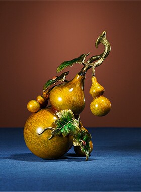 箐铜记 《五福临门》葫芦铜摆件家居装饰品客厅玄关乔迁新居礼品