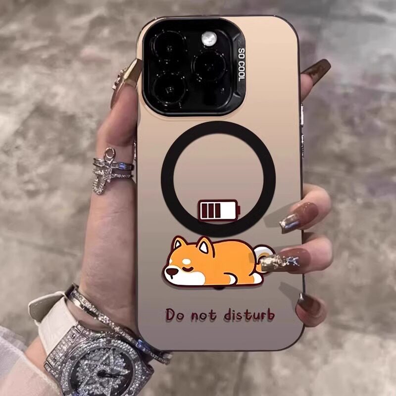 熊猫柯基适用苹果iPhone16promax手机壳magsafe磁吸15plus保护套车载无线充电14p个性创意ip13卡通12小高级XR