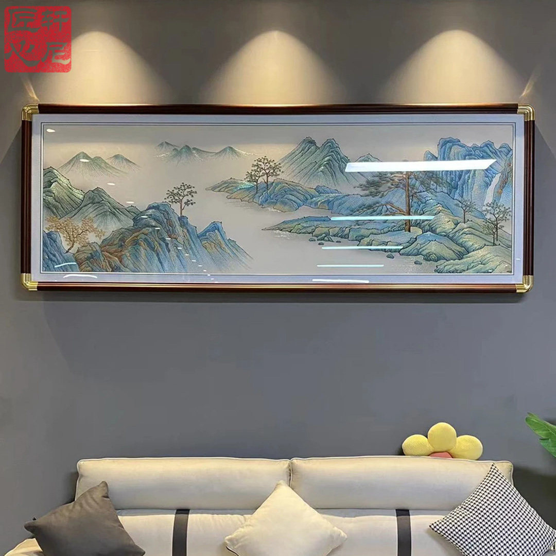 刺绣装饰画客厅新中式刺绣苏绣