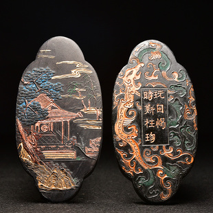 国家非遗项胜利名师作品《玩日愒时斯枉珍》收藏级老墨块墨碇墨条汁 墨条高档大块古徽墨礼品 文房四宝