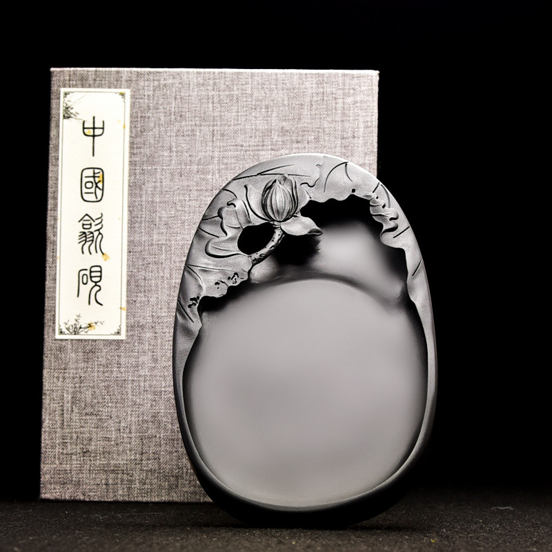 国家非遗/名师手工雕刻顺丰包邮/莲花砚/天然原石清仓高档文房四宝歙砚端砚书法国画研磨墨块池碟盘专用砚台