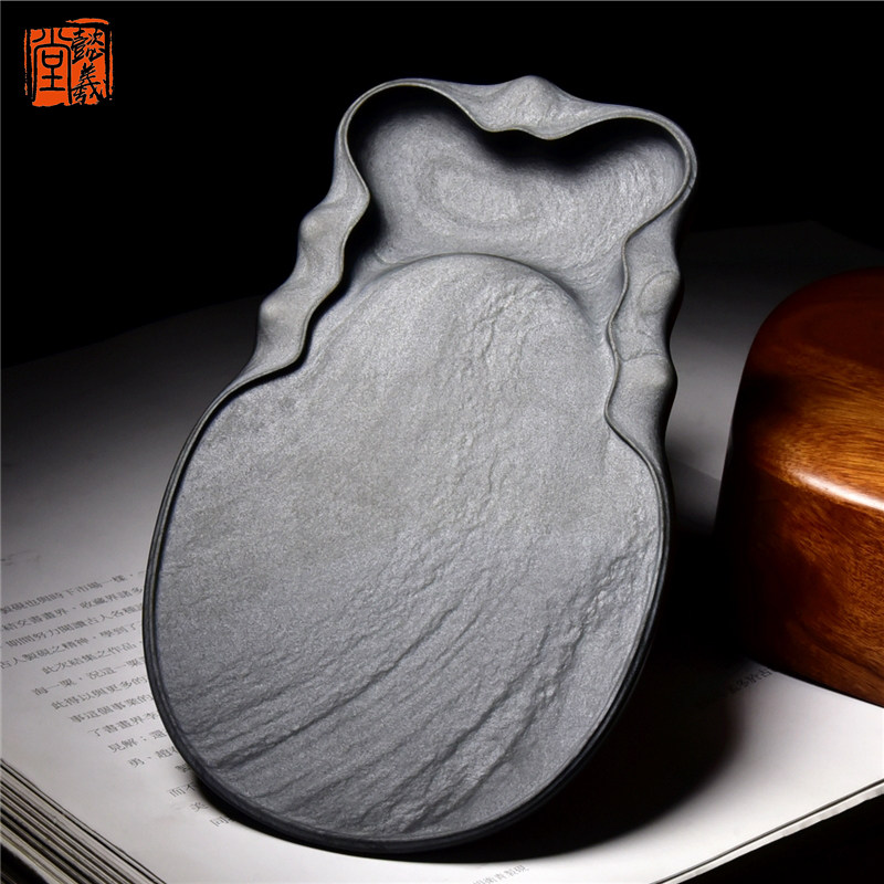 懿羲堂名师张子坚作品/蝉型砚/老坑纯手工歙砚四大名砚之罗纹水玄坑籽料稀品珍藏砚原石水波文房四宝收藏送礼