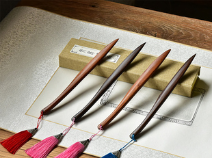 宣纸刀书法裁纸刀宣纸竹实木红木复古手工文房四宝用品元书纸毛边纸专用小型切纸刀手动国画手工拆信刀礼盒