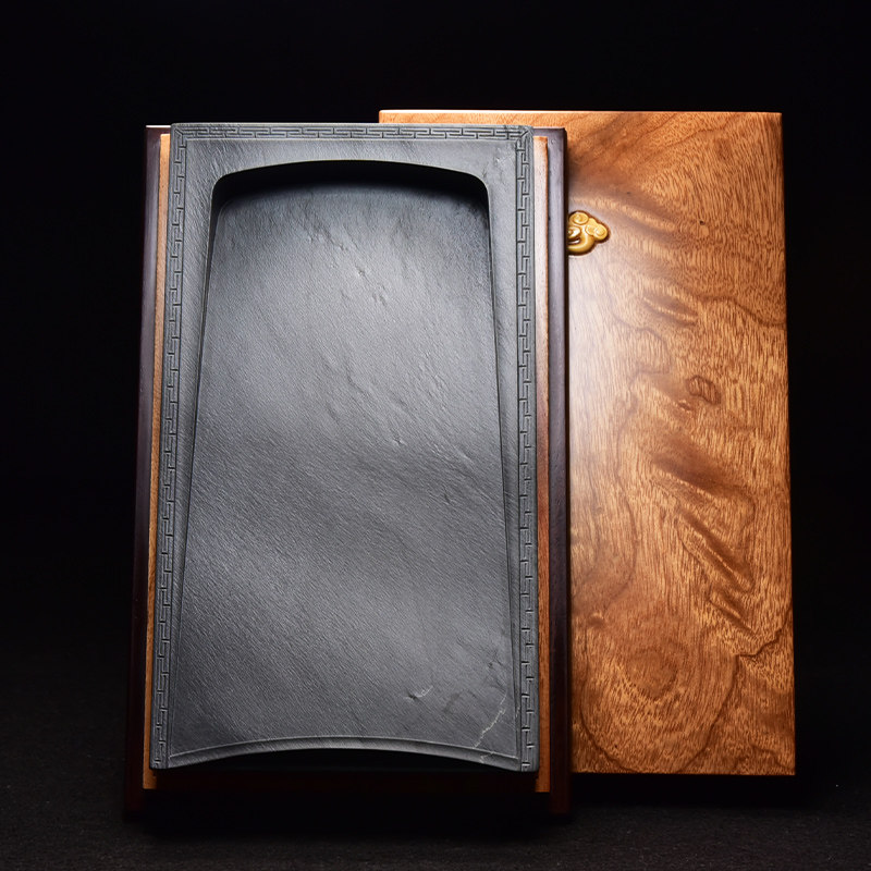 张子坚名师手工雕刻天然原石高档珍藏礼品文房四宝老坑四大名坑眉子坑眉纹歙砚端砚书法国画研磨墨块专用砚台