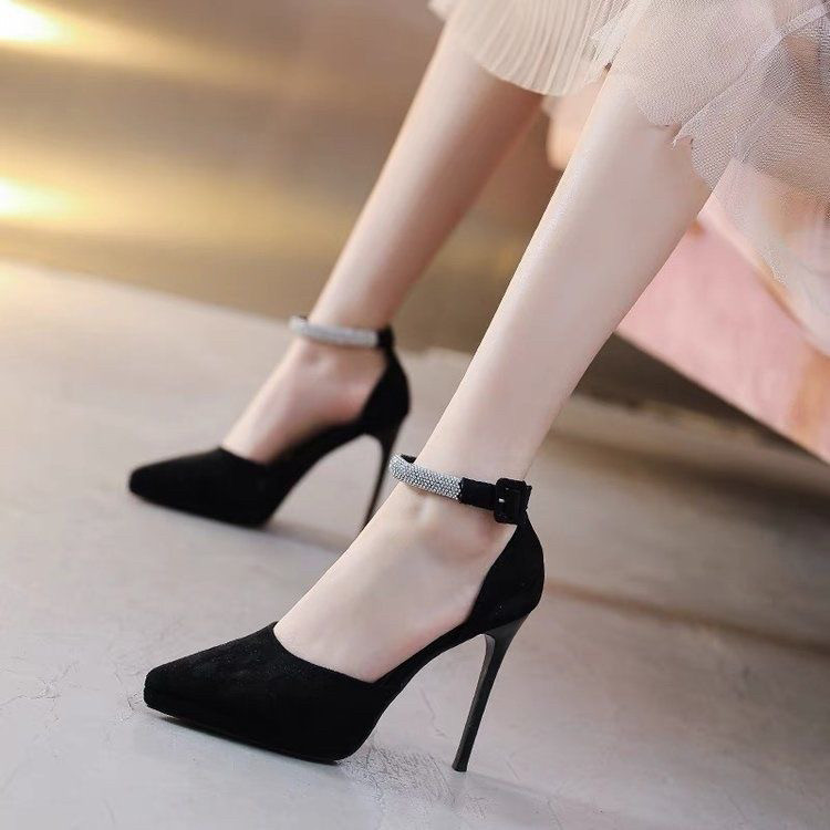 法式气质名媛高跟鞋配礼服2026年春季新款细跟单鞋女黑色百搭小码
