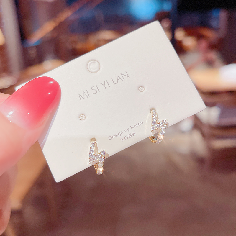 精致小耳扣防丢轻奢锆石耳环耳圈