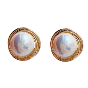 925银针高级感夸张大珍珠耳钉女法式复古设计感耳环气质网红耳饰