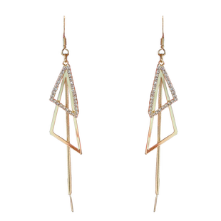 气质几何三角形流苏耳环女2025年新款潮高级感轻奢耳饰无耳洞耳夹