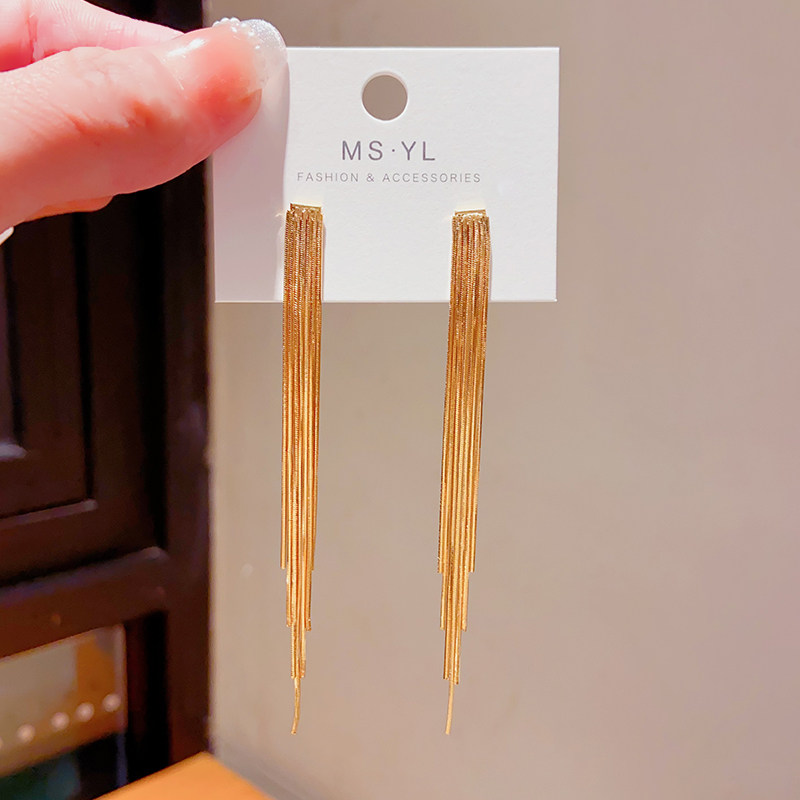 超显瘦长款流苏耳环欧美金属风高级感简约耳钉2025年新款潮耳饰女,饰品/流行首饰/时尚饰品新,耳环,淘宝优惠券,粉丝福利购,淘宝优惠卷