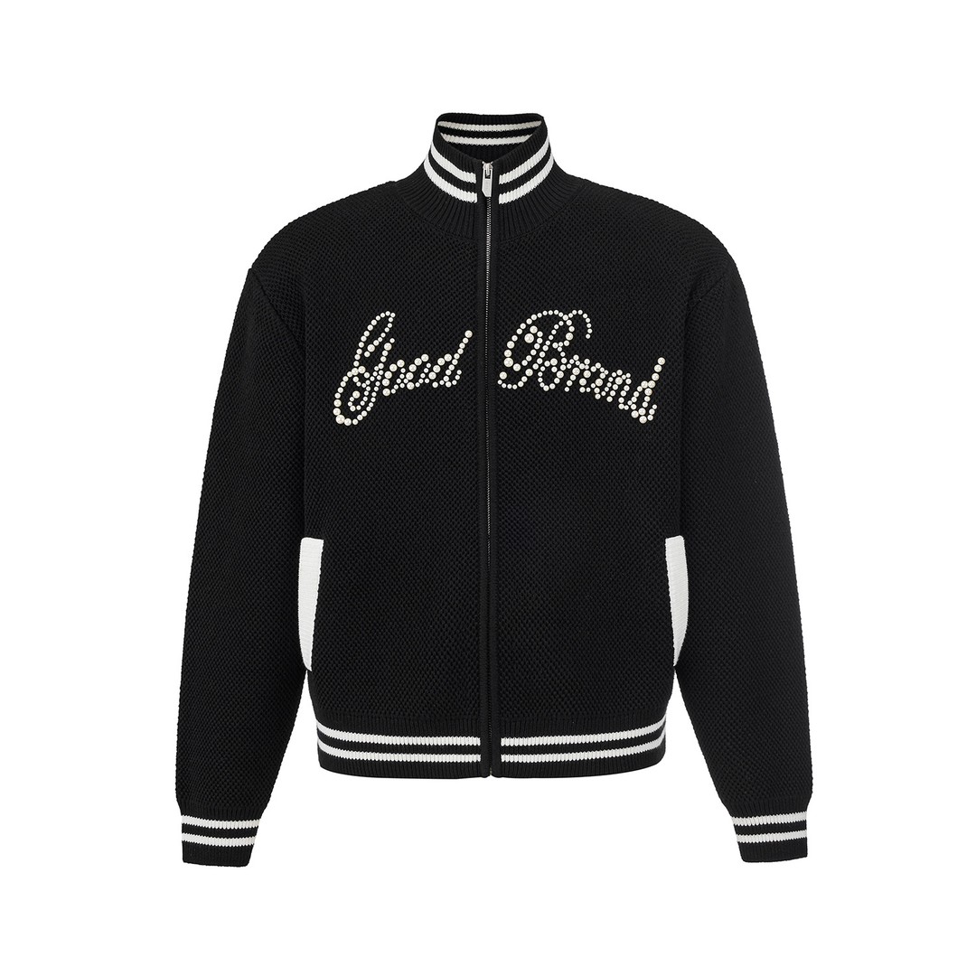 GOODBRAND珍珠花体标语夹克外套